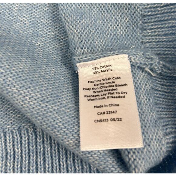 Talbots SWEATER Women's Sz M BRETON BUTTON COLLAR PULLOVER Cotton Acrylic Knit - Picture 5 of 9